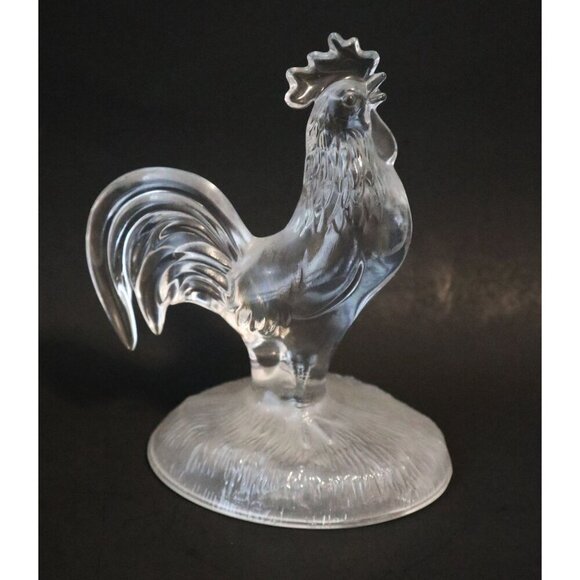 Vintage Glass Rooster Figurine Paperweight - Picture 3 of 5